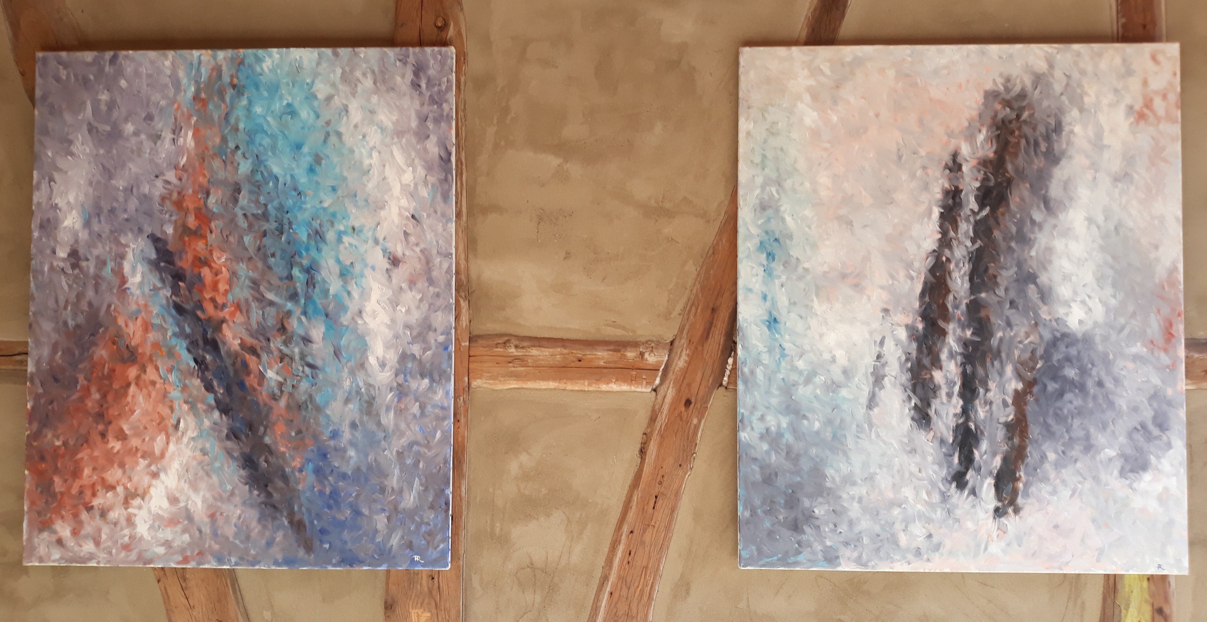 P1 + P2 (2015) Öl auf Leinwand (jeweils 1000 x 1200 mm)